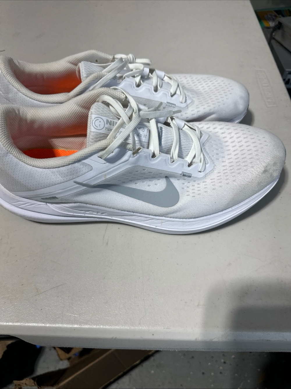 Nike White and Light Gray Women's Running Sneakers